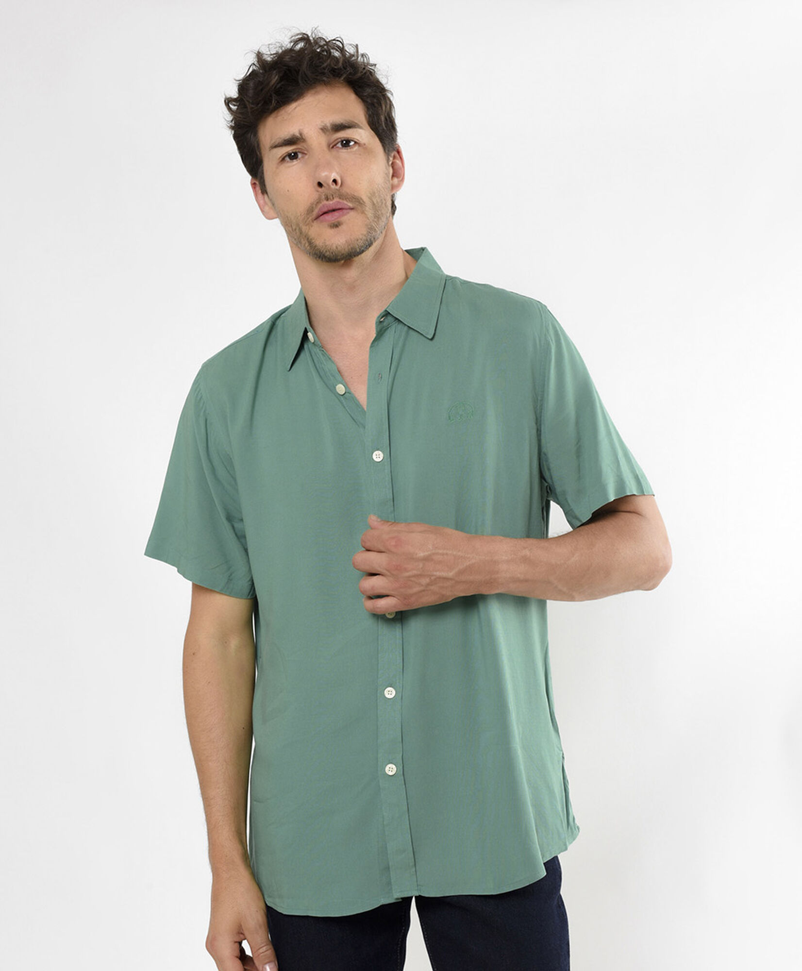 Camisa hombre lisa verde Camisa hombre lisa verde
