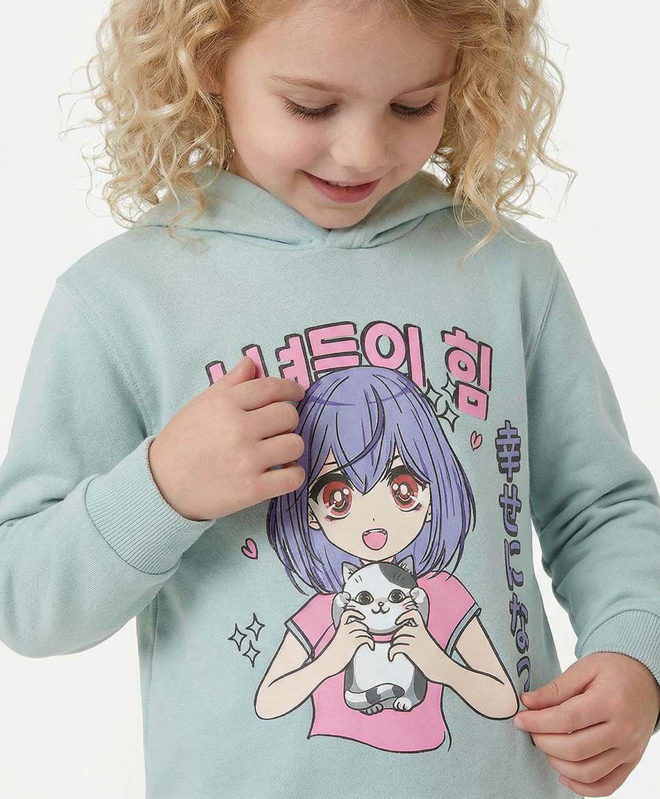 Poler&oacute;n ni&ntilde;a anim&eacute; gatito