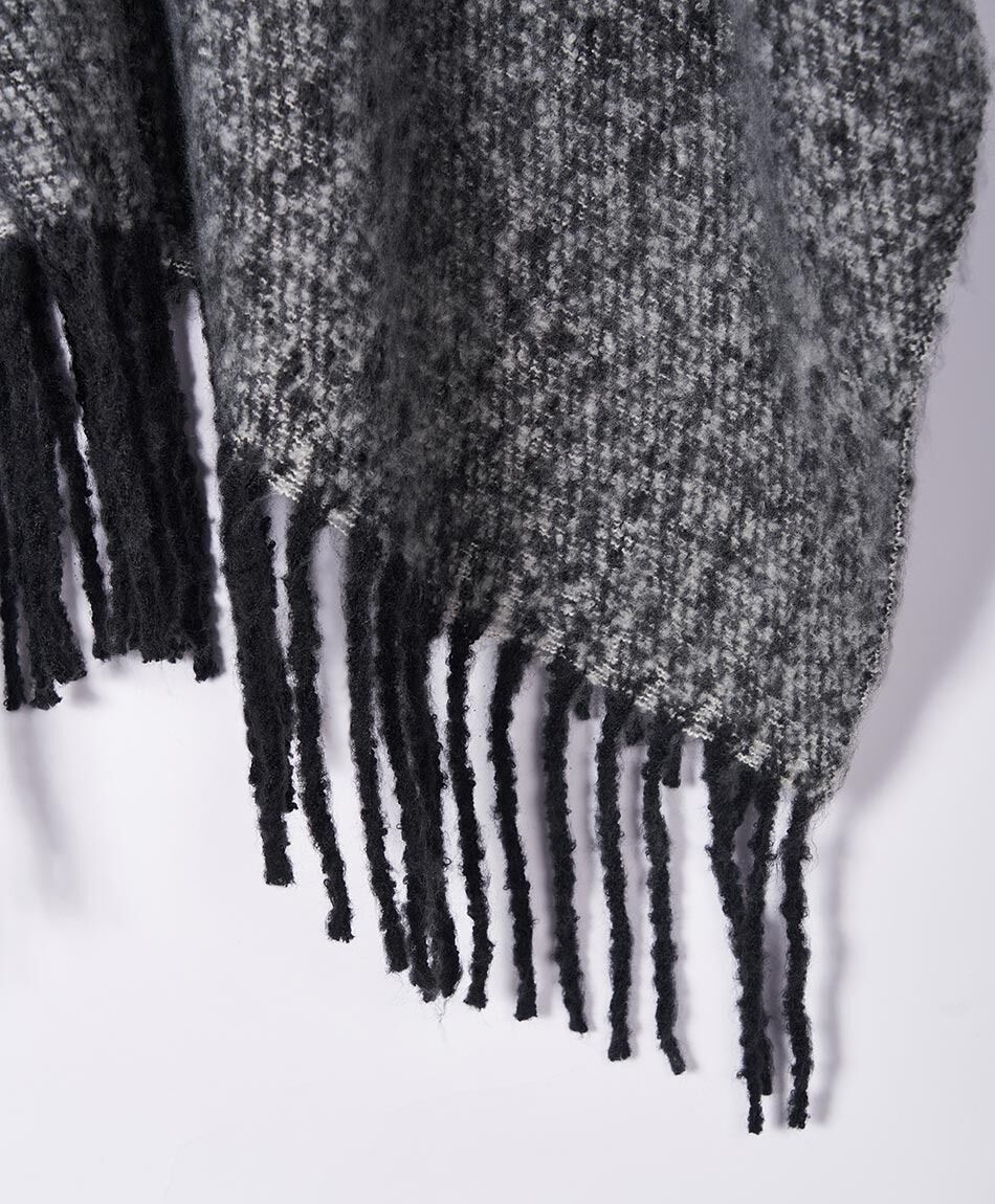 Poncho mujer dise&ntilde;o gris jaspeado