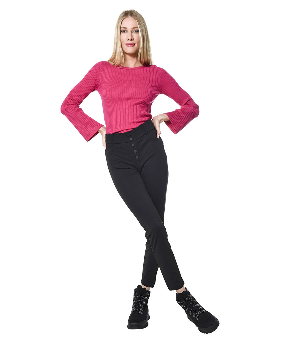 Pantalon jersey botones