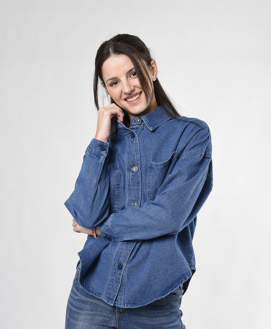Chaqueta mujer denim bolsillos