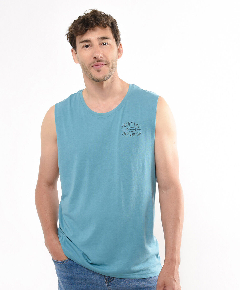 Polera hombre surf enjoying cian