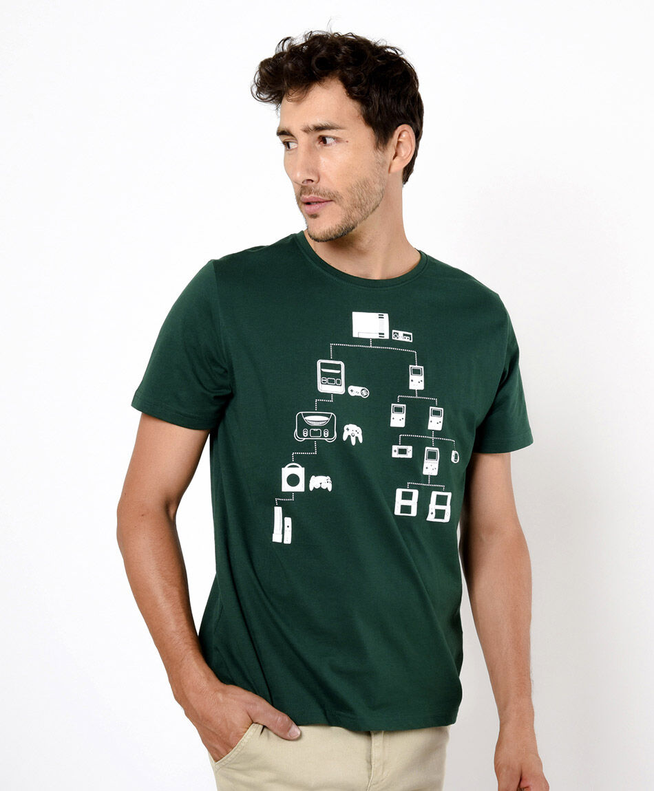 Polera hombre estampado consolas