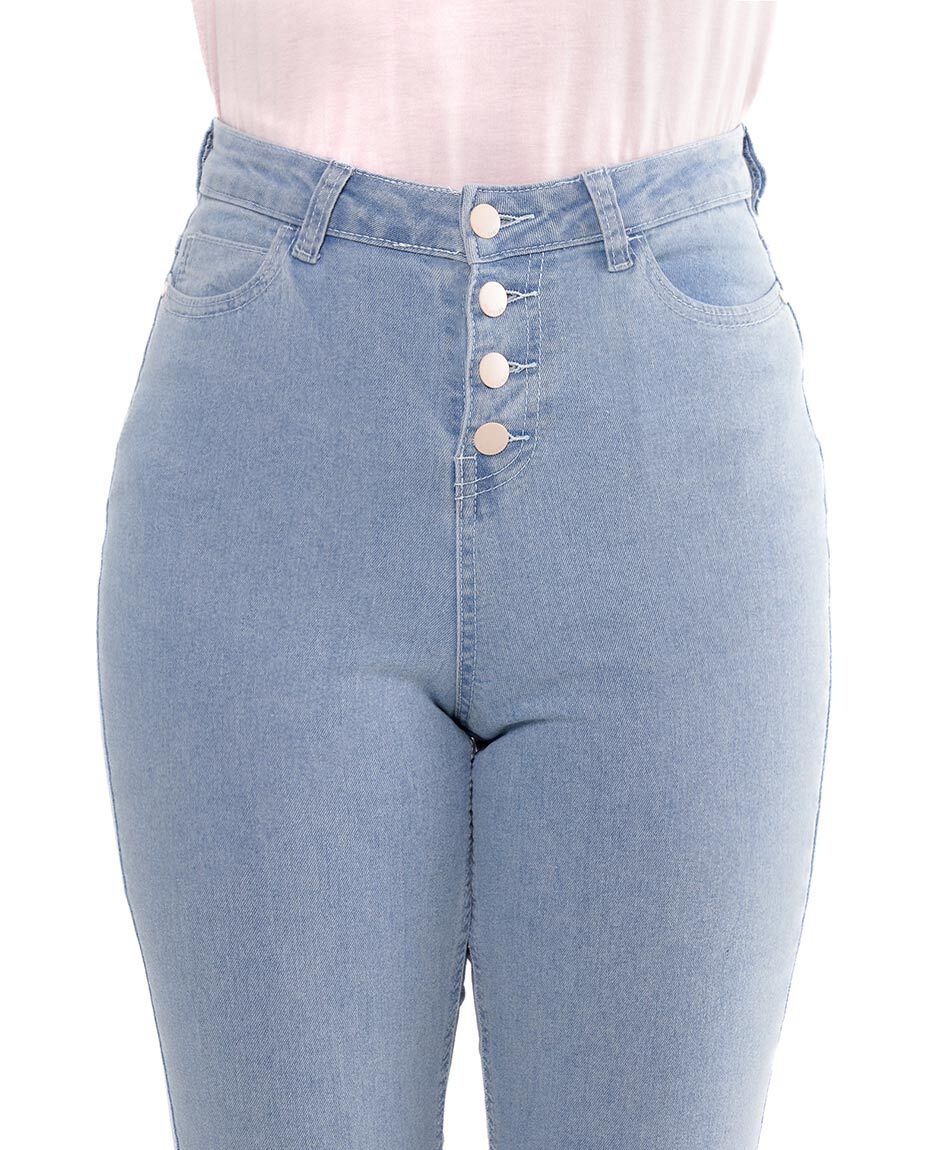 Jeans mujer cinta bordada skinny fit