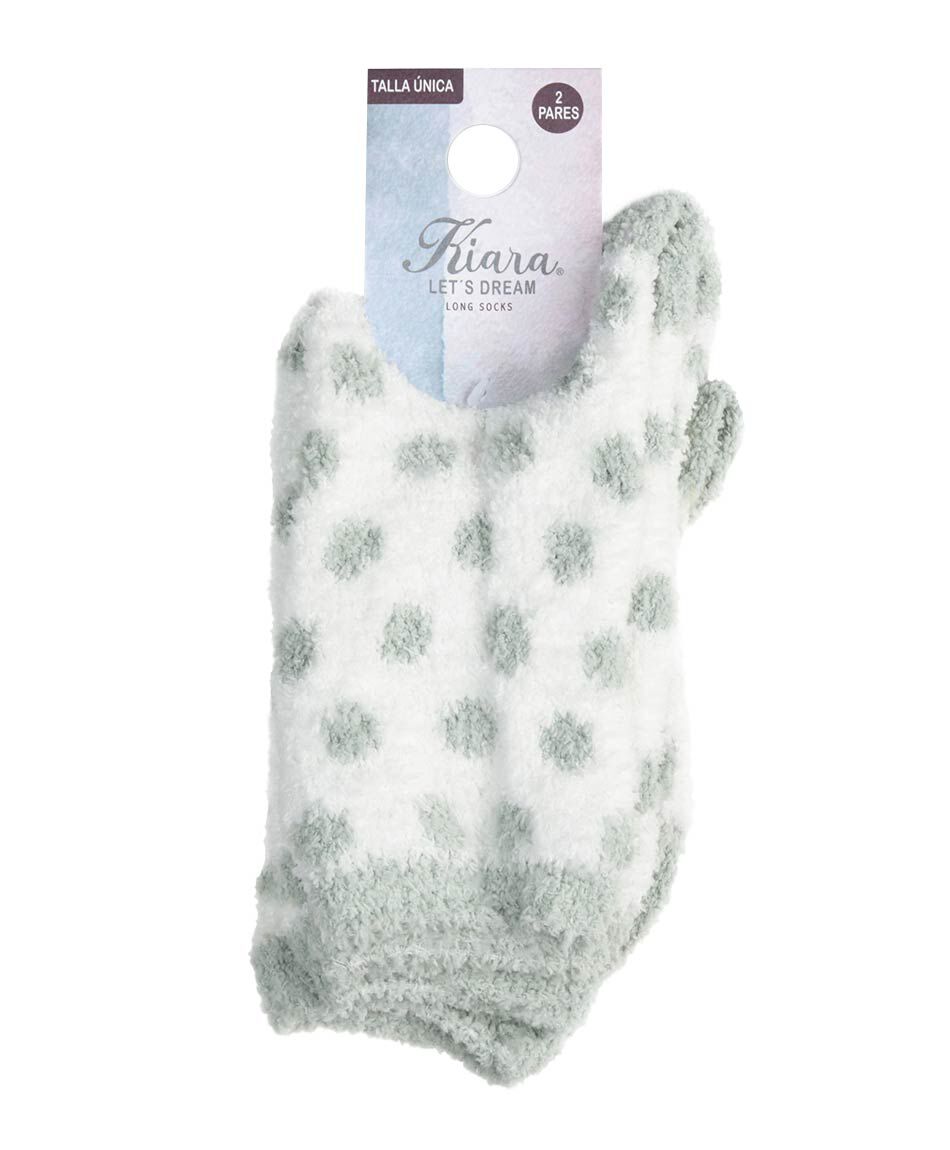 Pack 2 calcetines mujer media pierna l&iacute;neas y puntos
