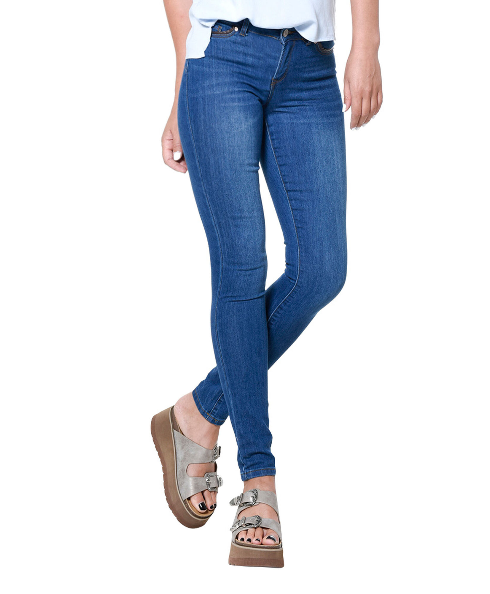 Jeans contraste cuero Jeans contraste cuero