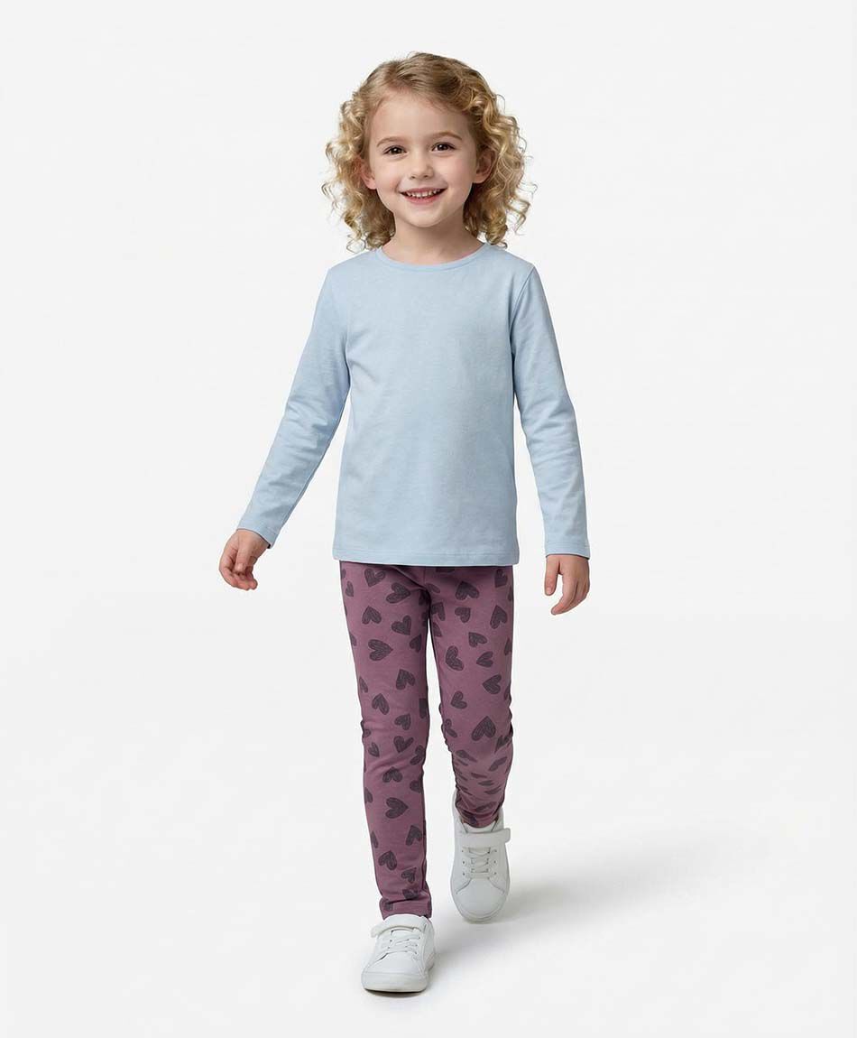 Leggins ni&ntilde;a forrada corazones