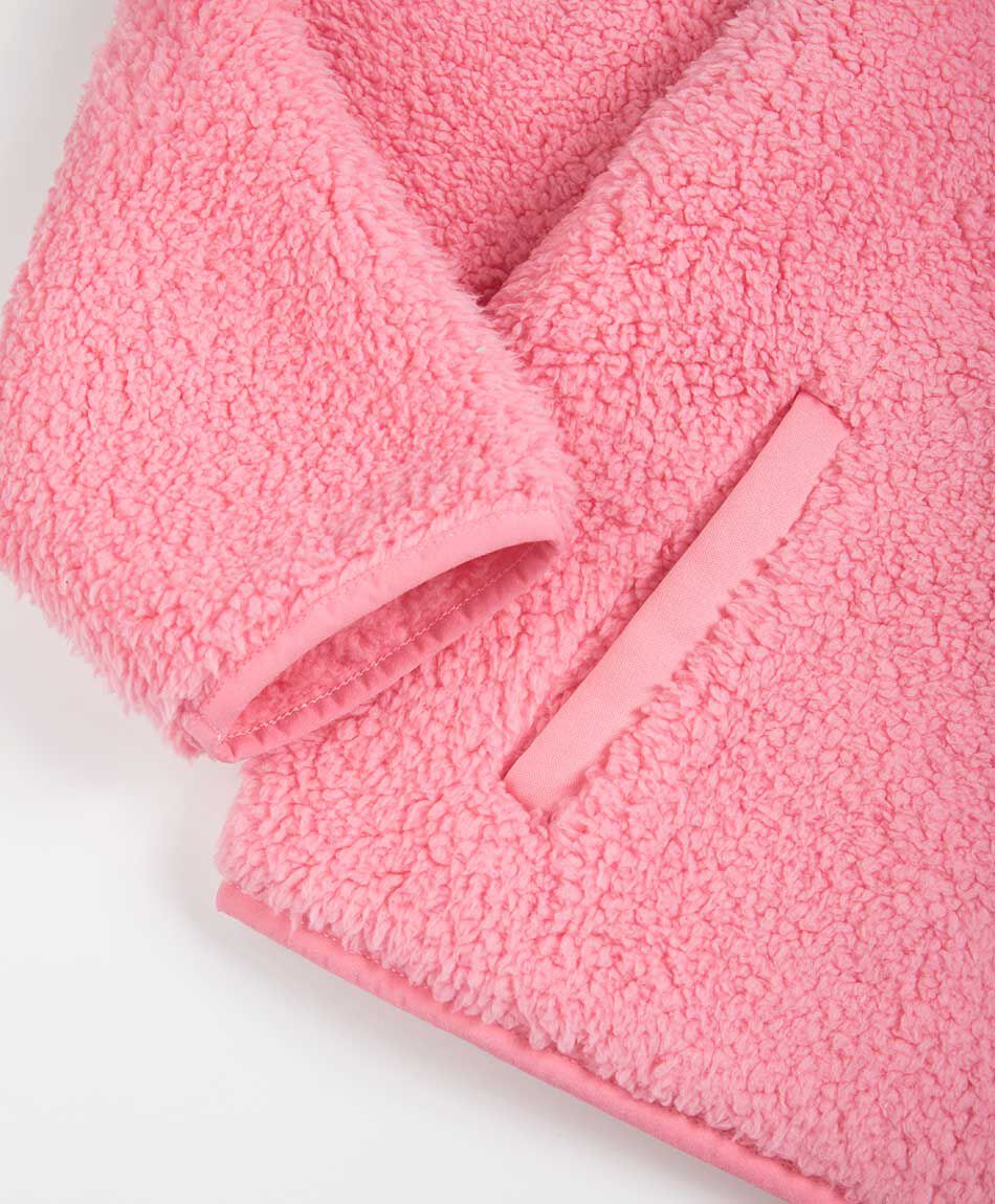 Poler&oacute;n ni&ntilde;a tela sherpas rosa