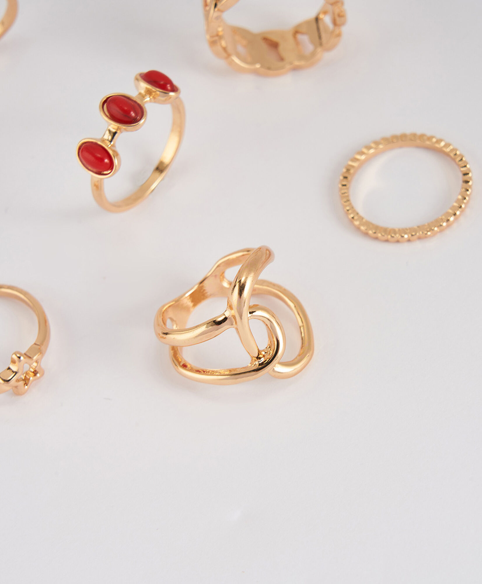Set 6 anillos mujer mix dorado Set 6 anillos mujer mix dorado