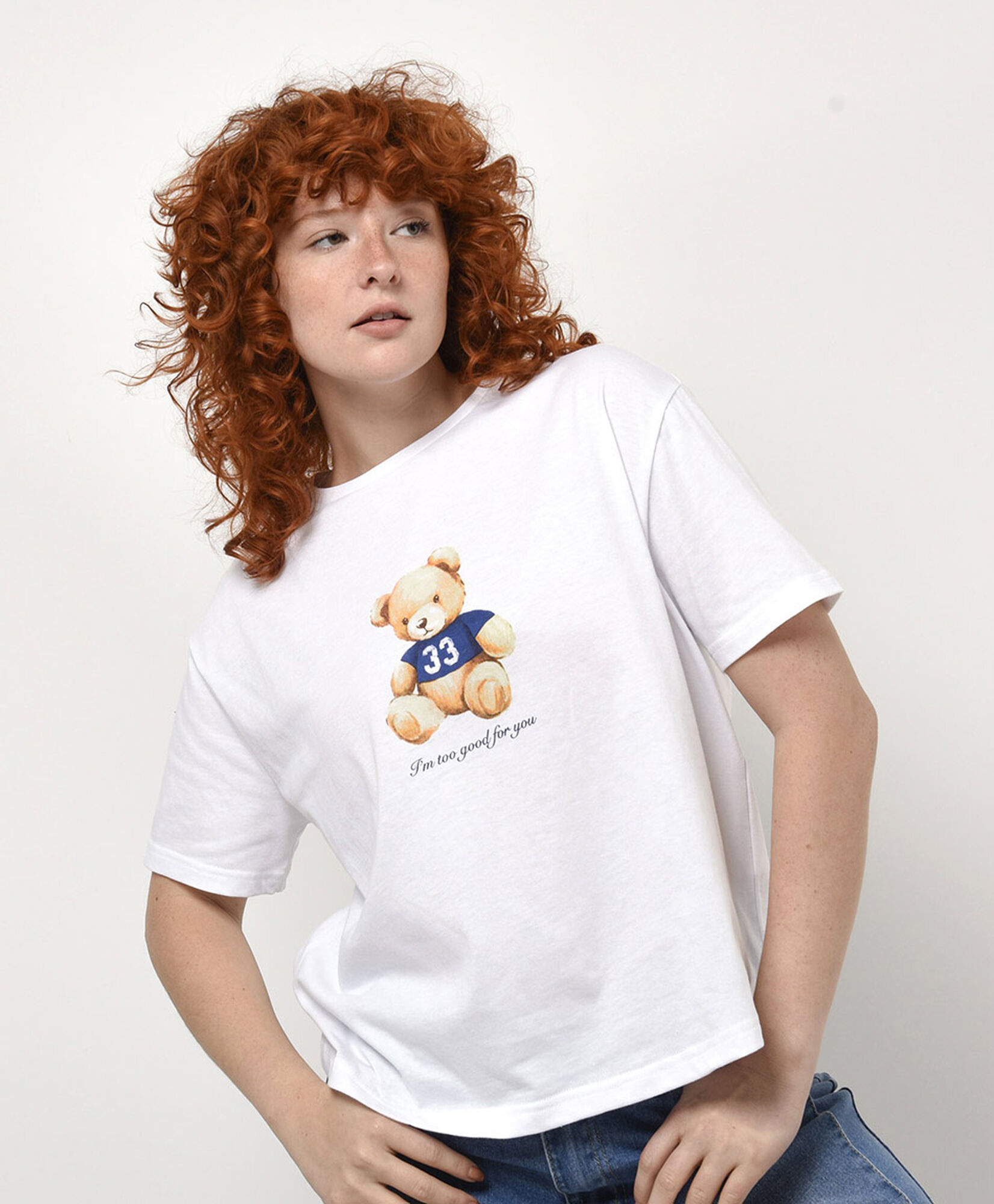Polera mujer estampada oso teddy Polera mujer estampada oso teddy