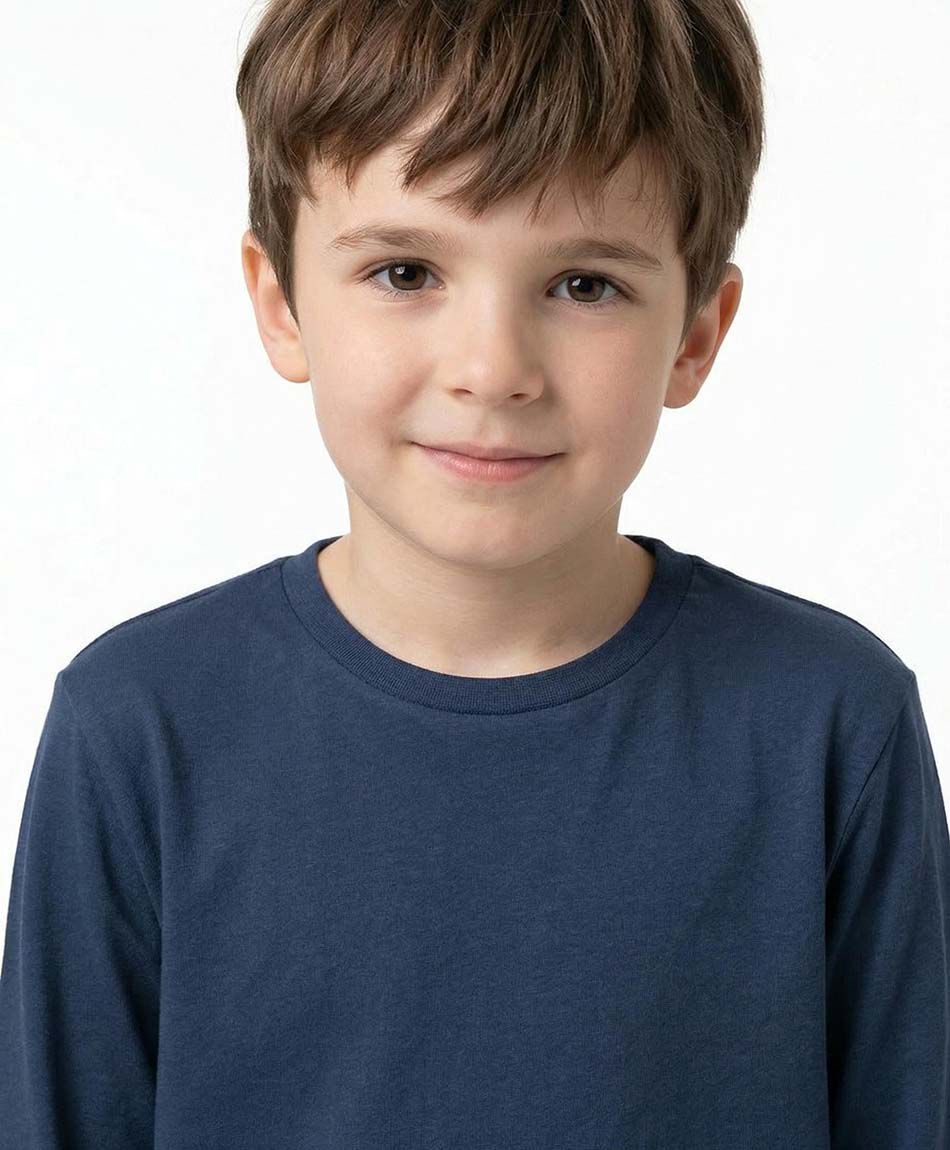 Polera ni&ntilde;o b&aacute;sica manga larga
