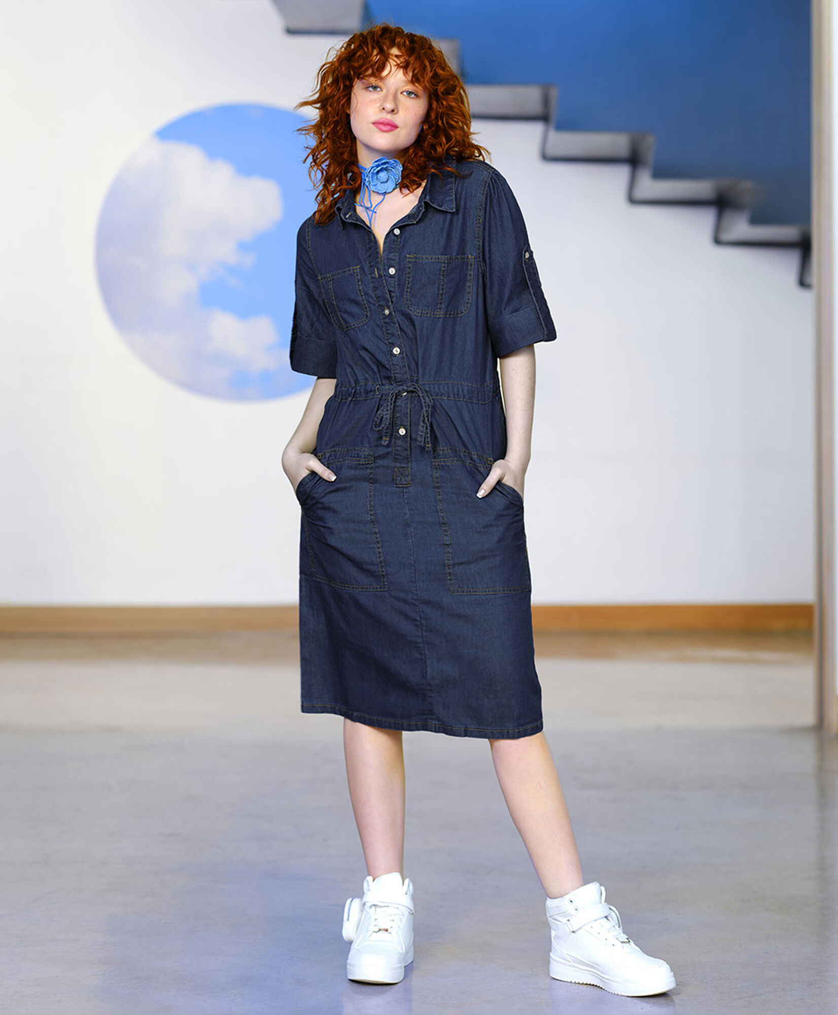 Vestido mujer denim bolsillos Vestido mujer denim bolsillos