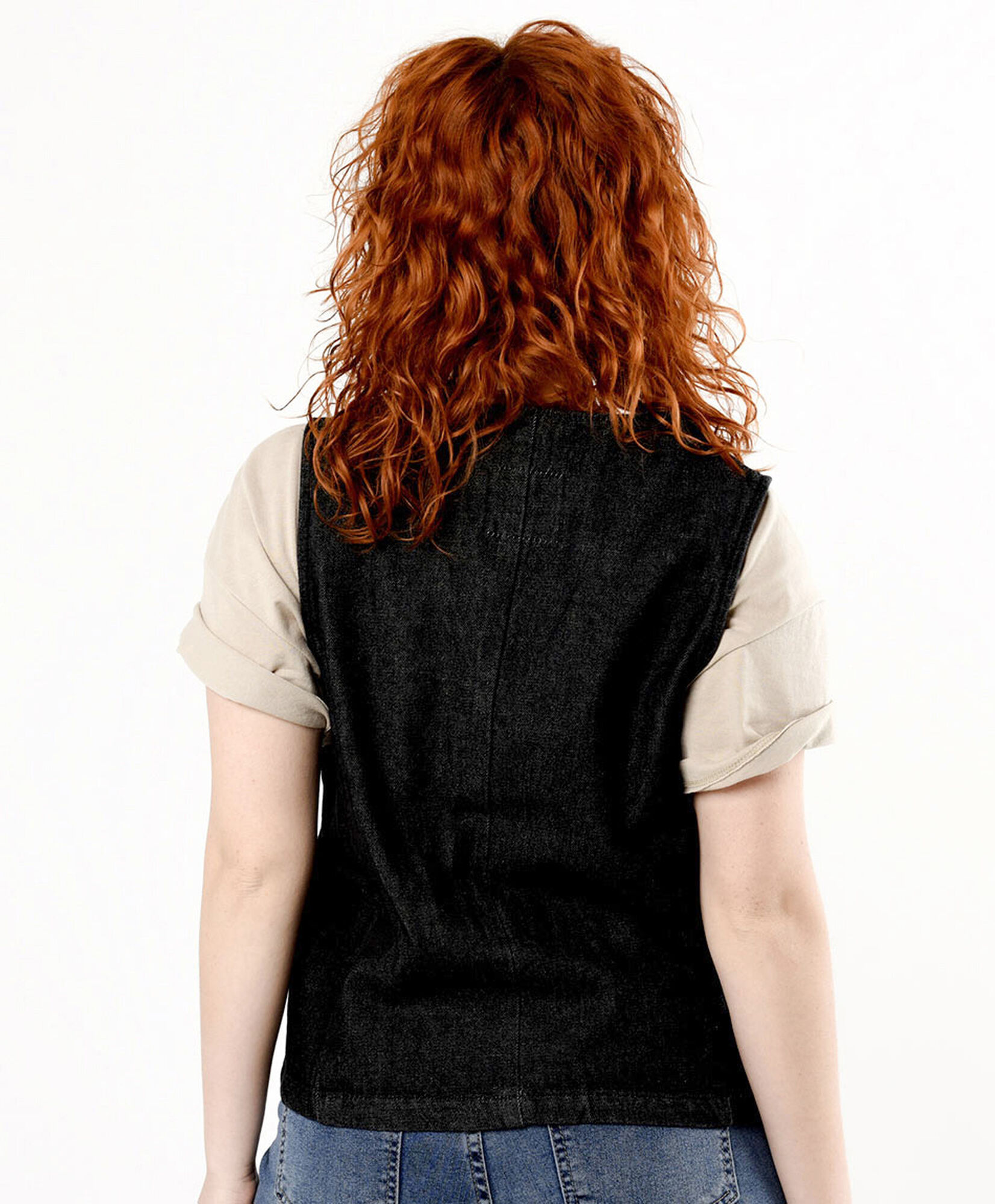 Vest mujer denim negro Vest mujer denim negro