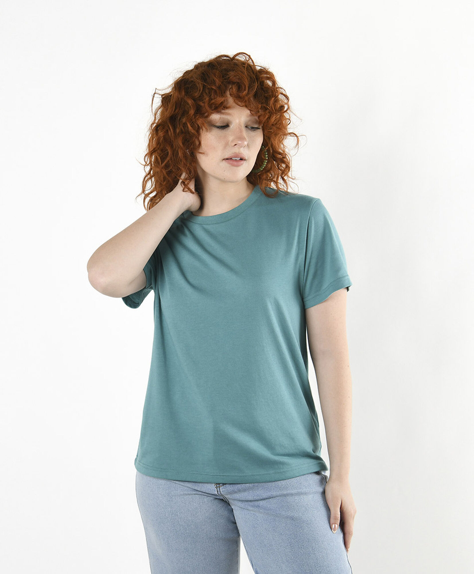 Polera mujer lisa turquesa Polera mujer lisa turquesa