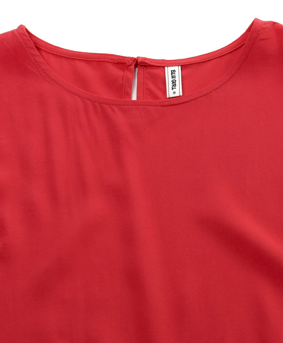 Blusa mujer lisa roja sin mangas