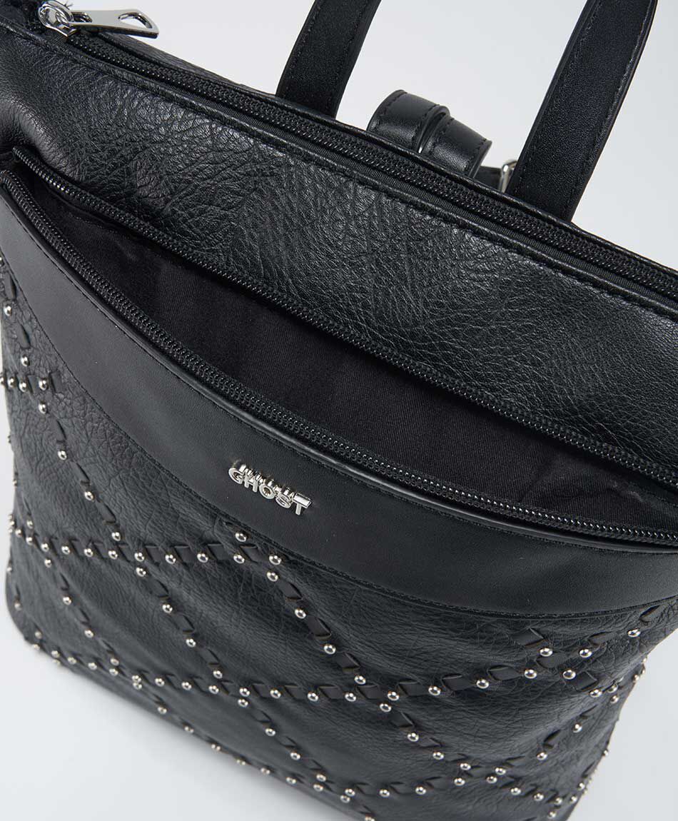 Mochila mujer tachas cruzadas