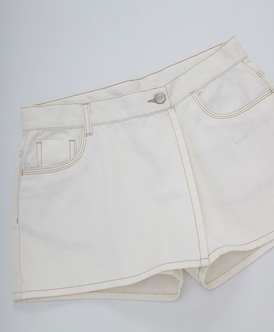 Short ni&ntilde;a falda blanco