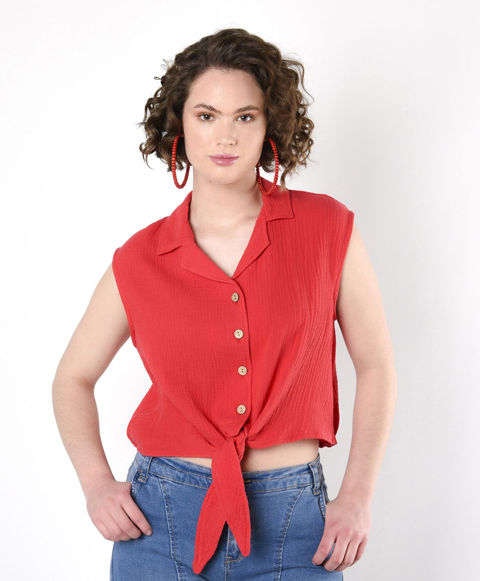 Blusa mujer roja lazo Blusa mujer roja lazo