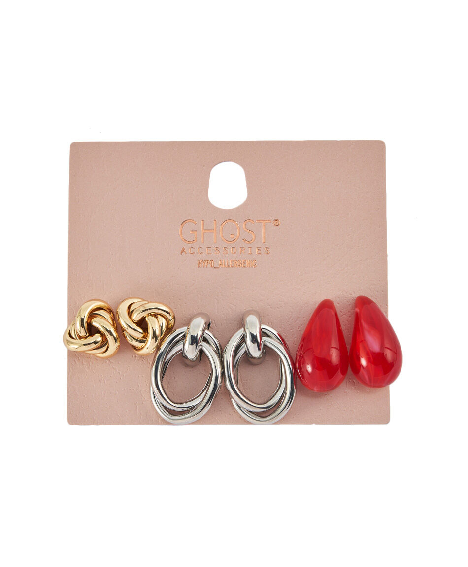 Set 3 aros mujer silver