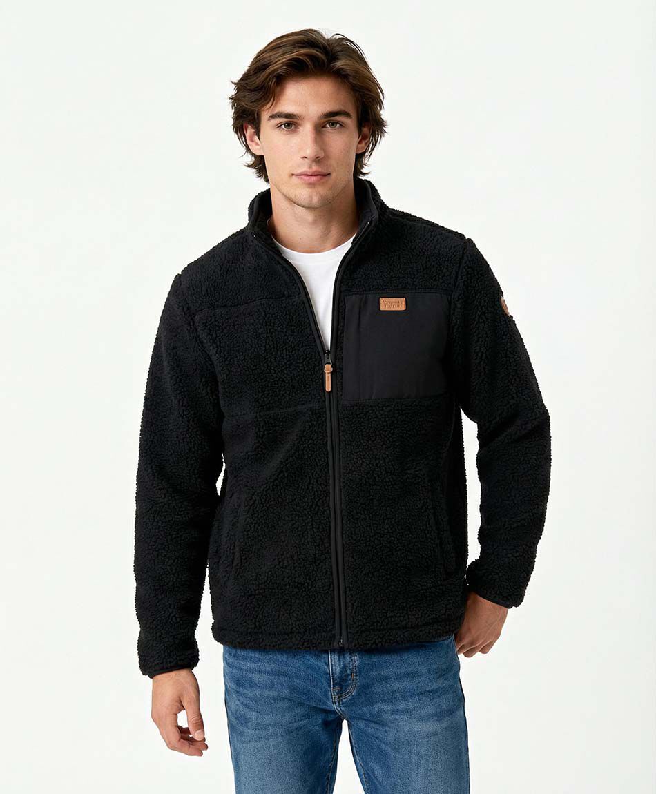 Chaqueta deportiva hombre sherpa negro