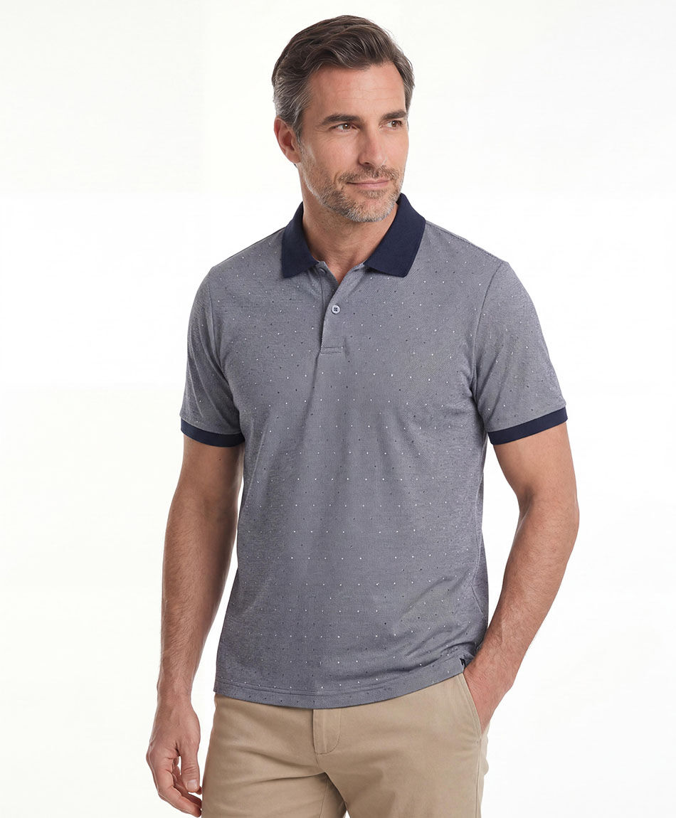 Polera hombre polo cuello azul