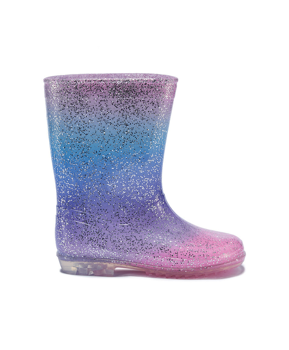 Bota ni&ntilde;a agua estampada glitter