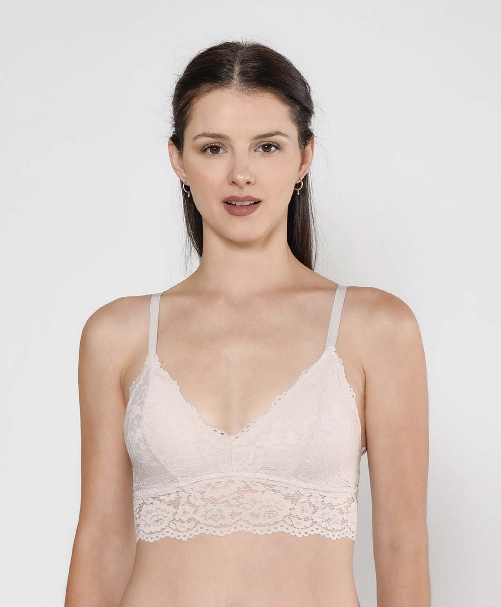 Bralette mujer encaje floral escote en v Bralette mujer encaje floral escote en v