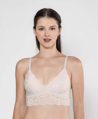 Bralette mujer encaje floral escote en v