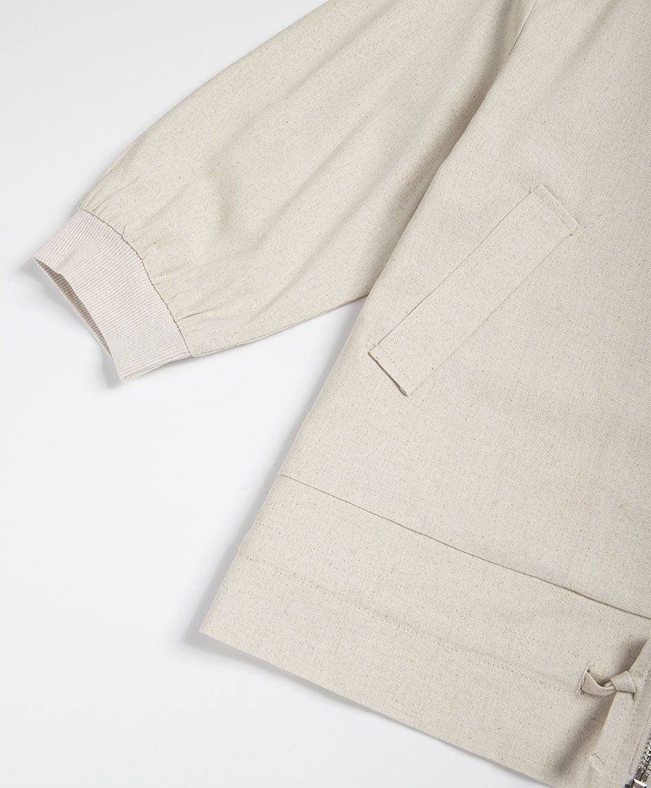 Chaqueta mujer bomber bolsillos lino