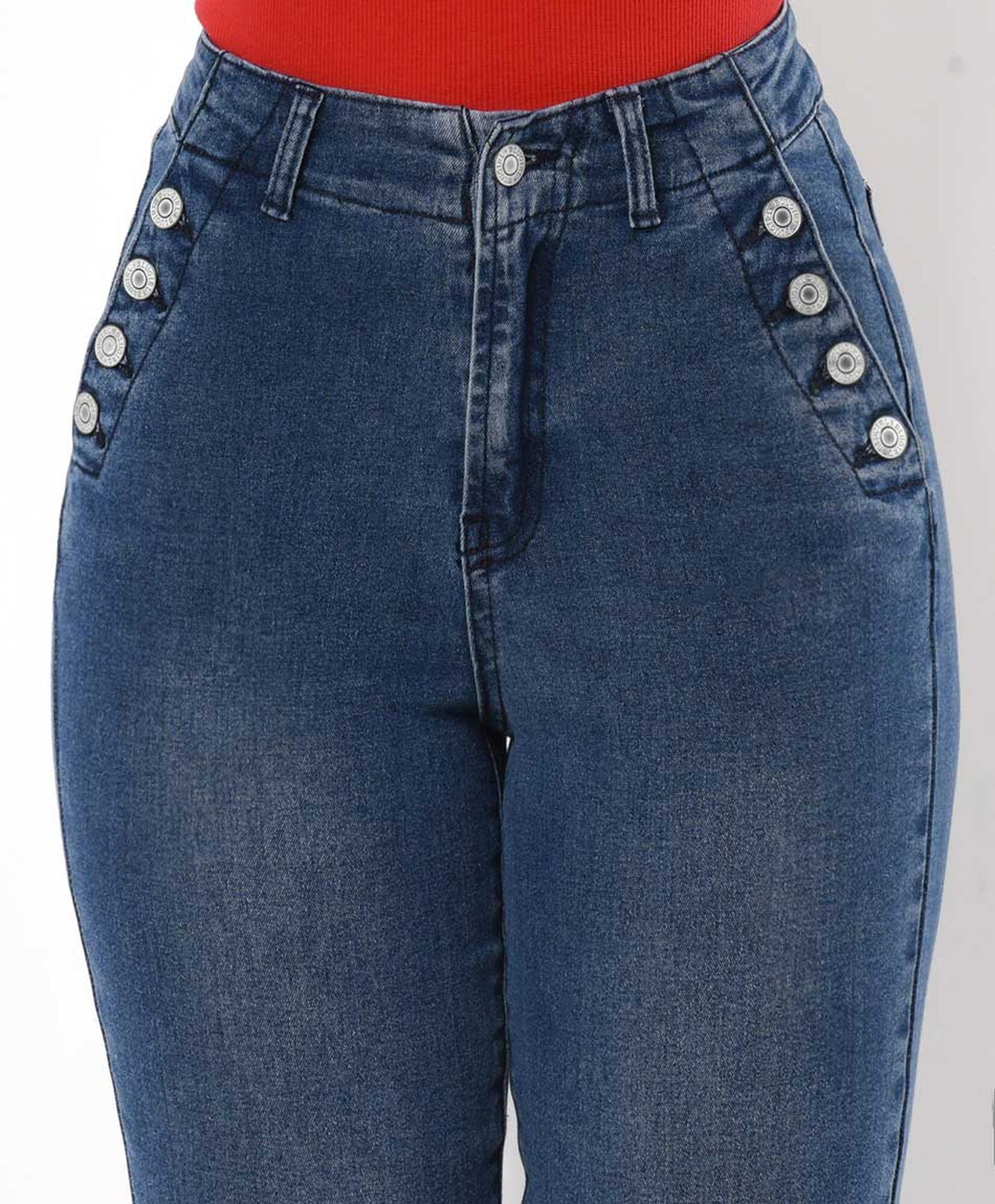 Jeans mujer botones flare Jeans mujer botones flare