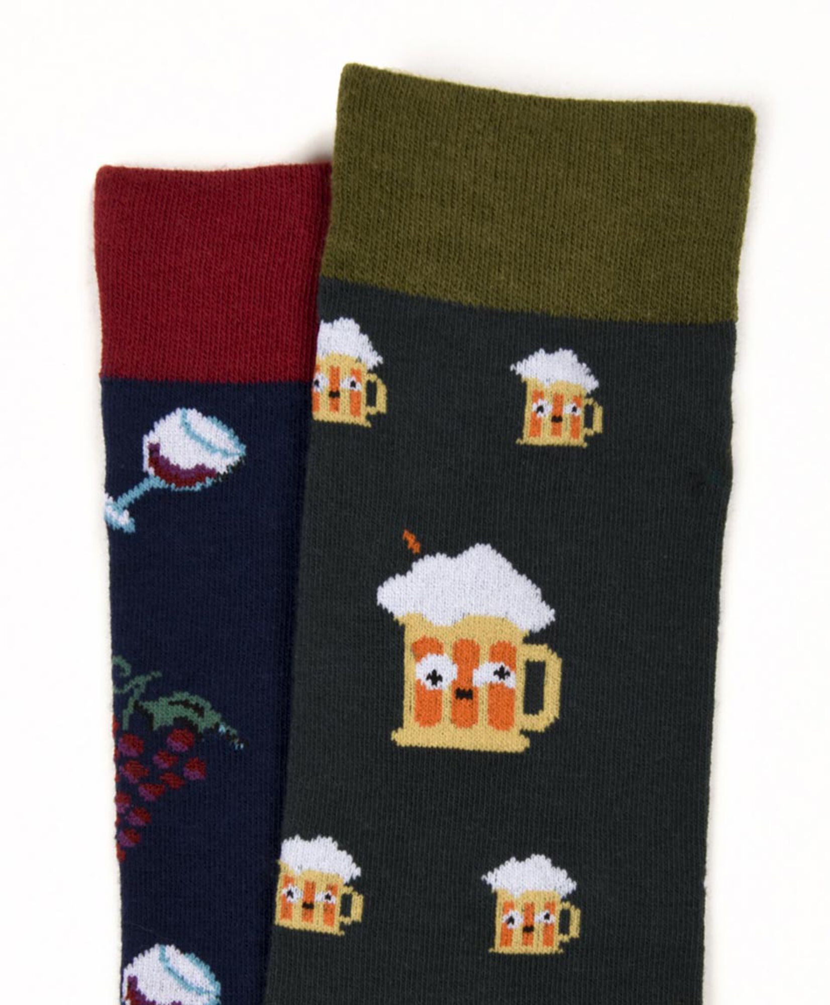 Pack 2 calcetines hombre vino y cerveza Pack 2 calcetines hombre vino y cerveza