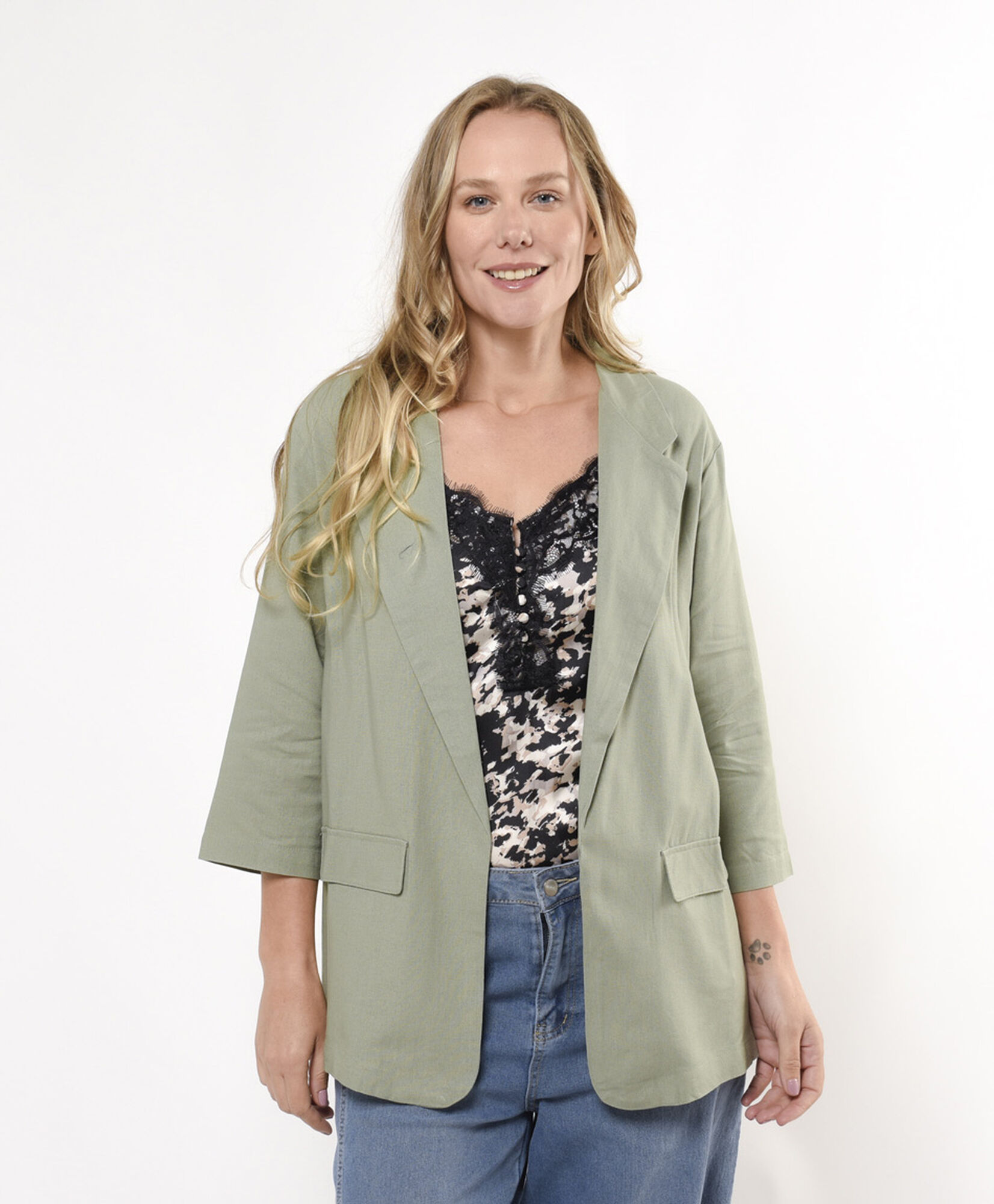 Blazer mujer lino solapa Blazer mujer lino solapa