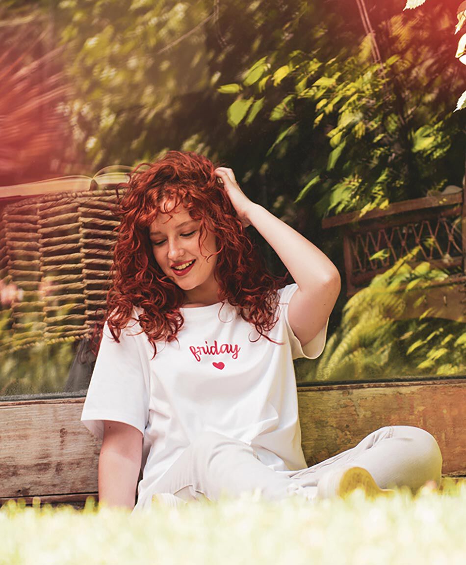 Polera mujer estampada manga corta