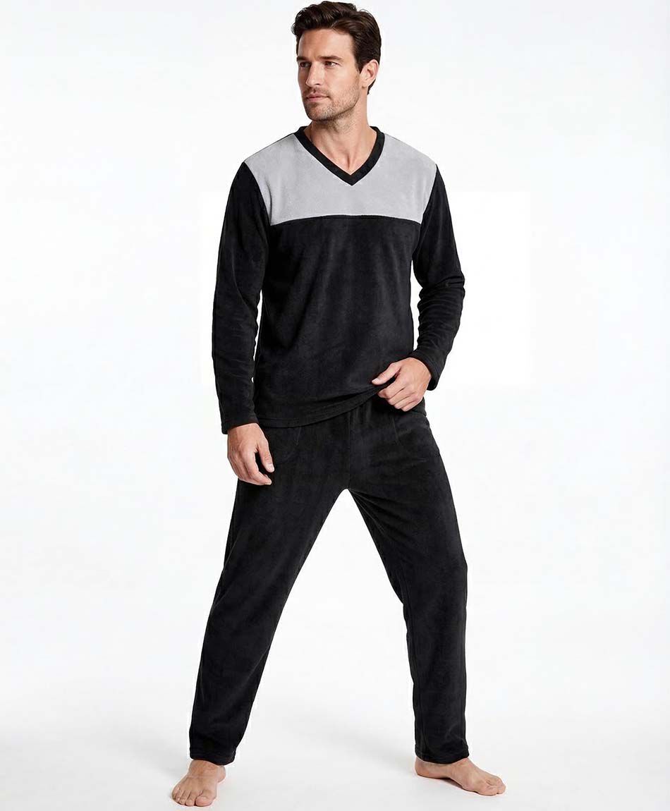Pijama hombre polar gris