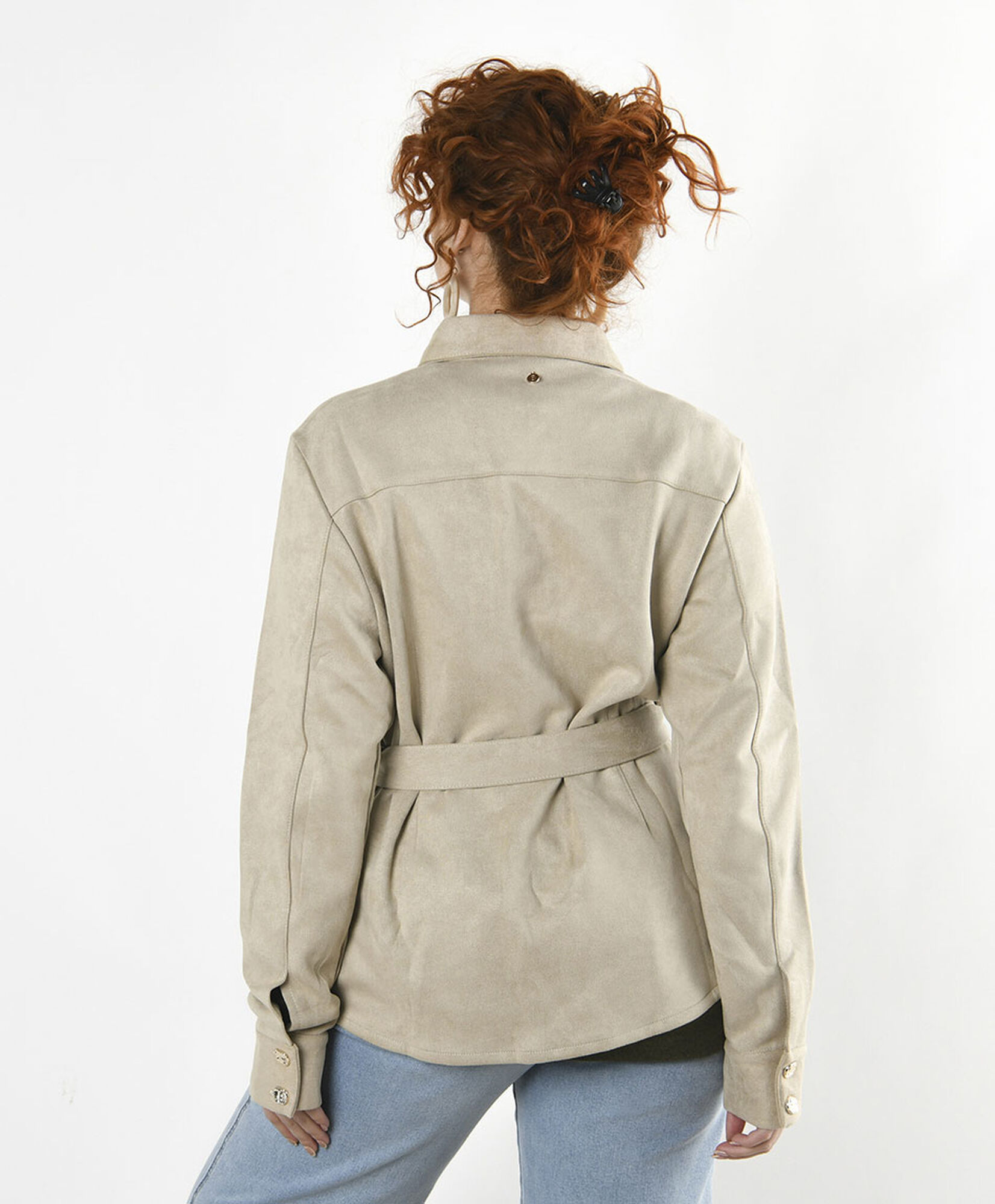 Chaqueta mujer suede lazo beige Chaqueta mujer suede lazo beige
