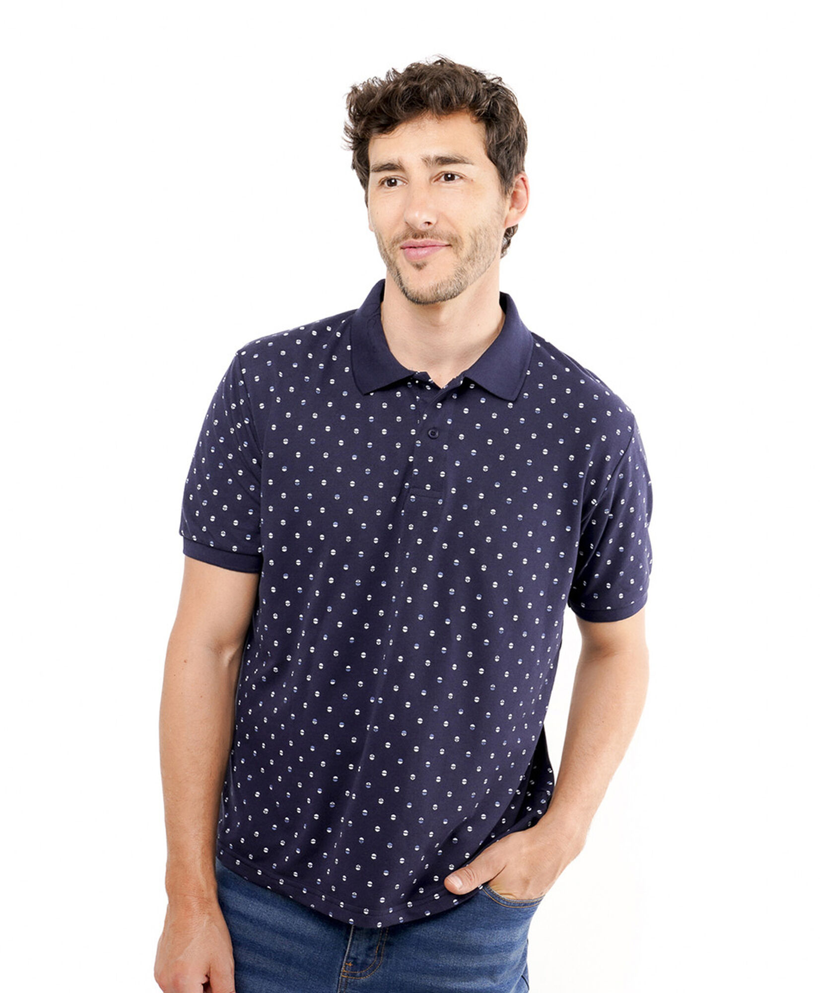Polera hombre polo semi círculos Polera hombre polo semi círculos
