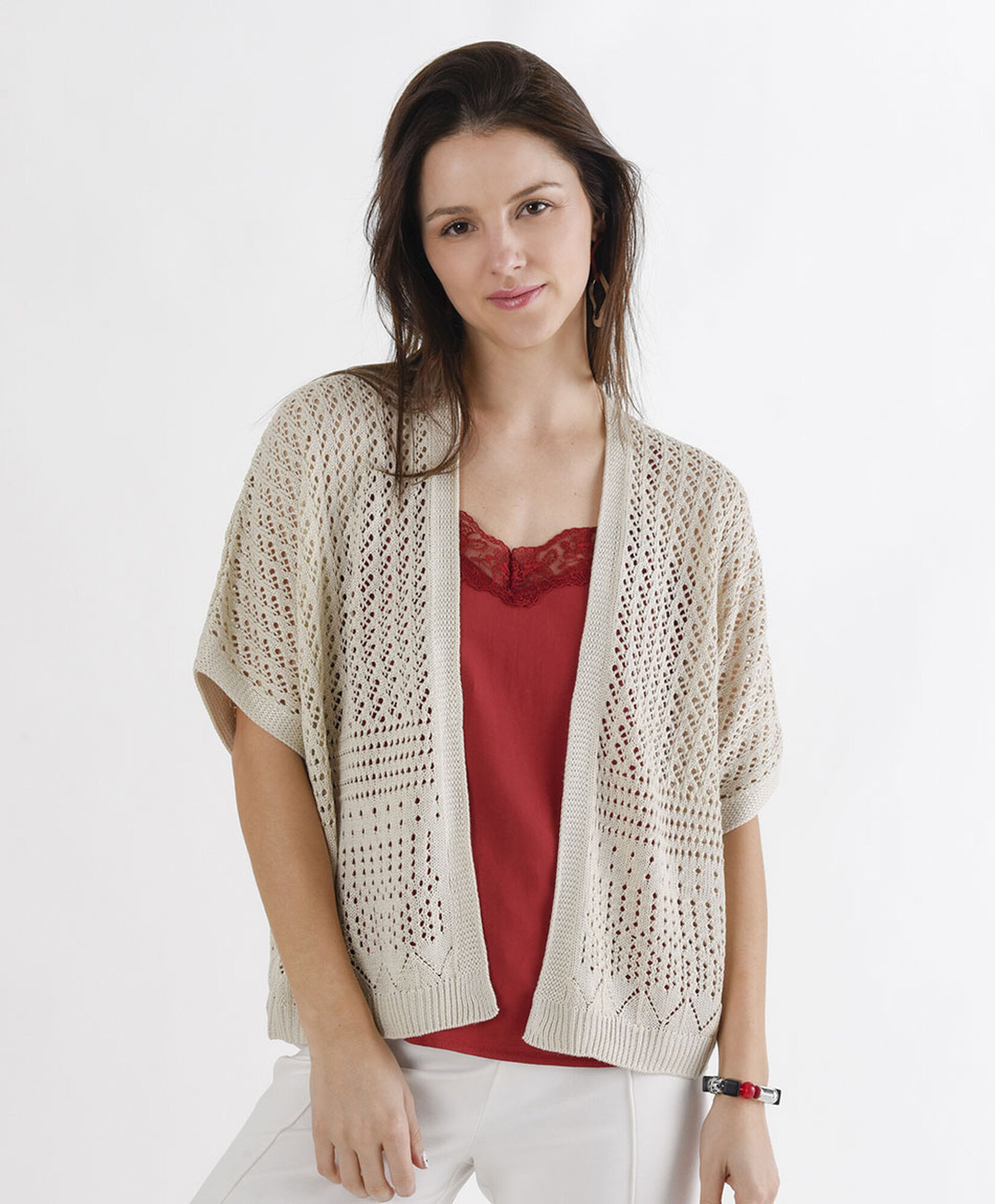 Cardigan mujer calados manga corta Cardigan mujer calados manga corta