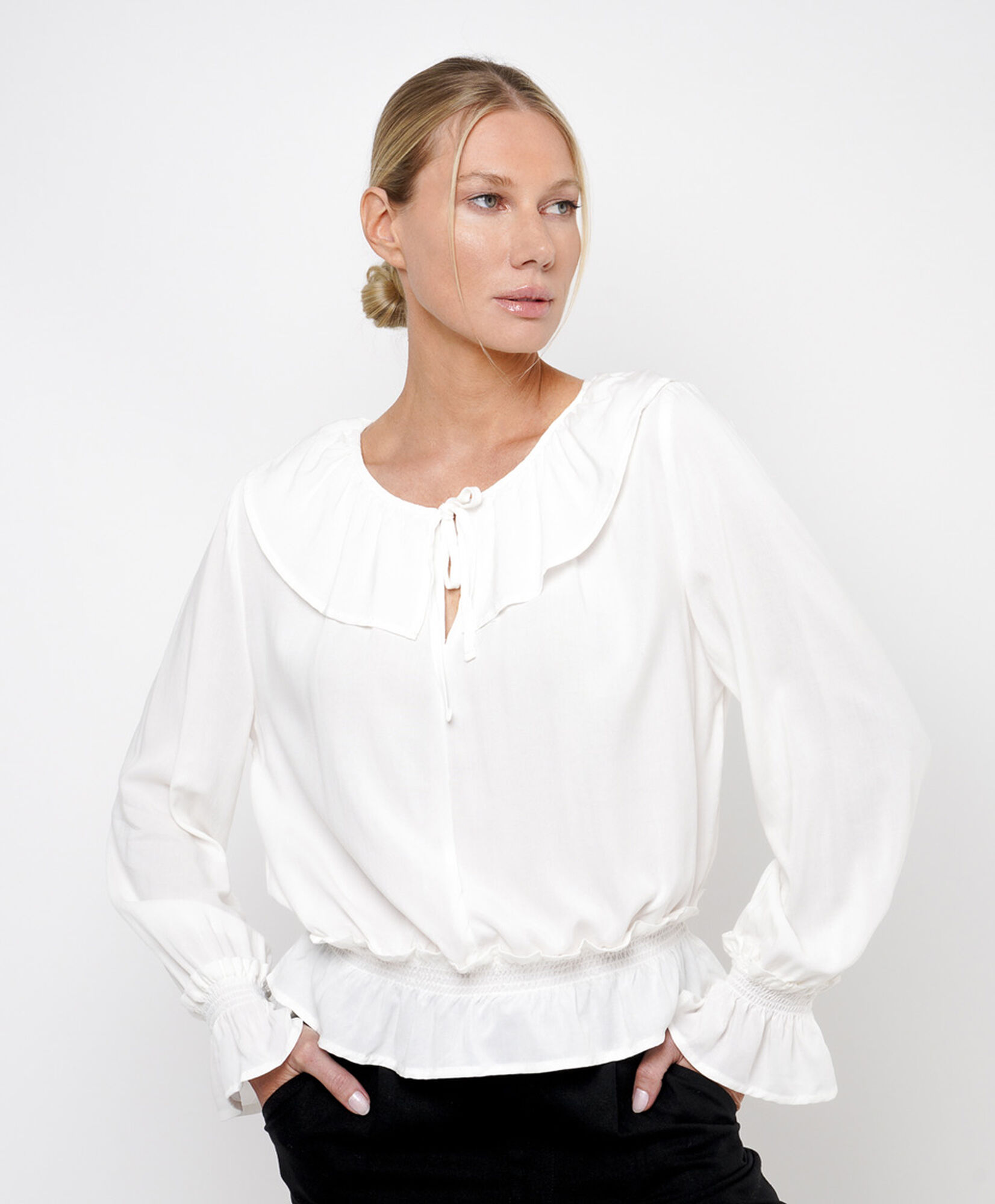 Blusa mujer vuelos cintura elástica Blusa mujer vuelos cintura elástica