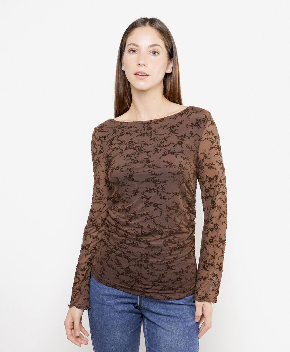 Polera mujer encaje floral