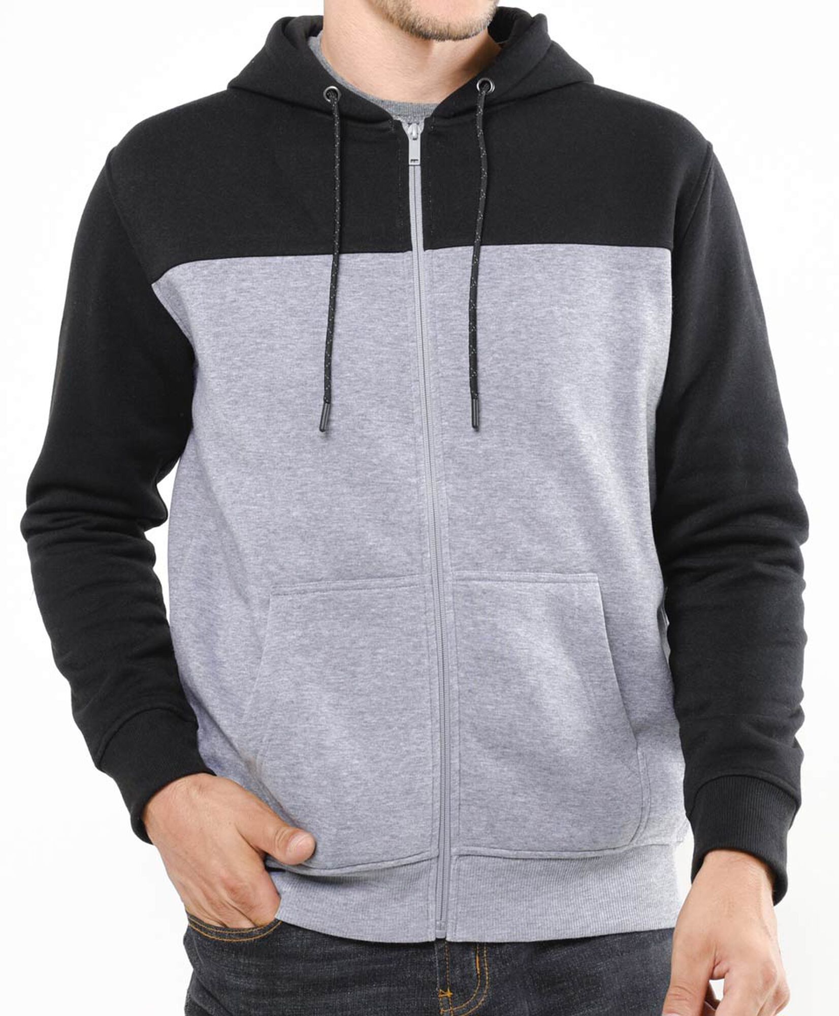 Polerón hombre gris y negro Polerón hombre gris y negro