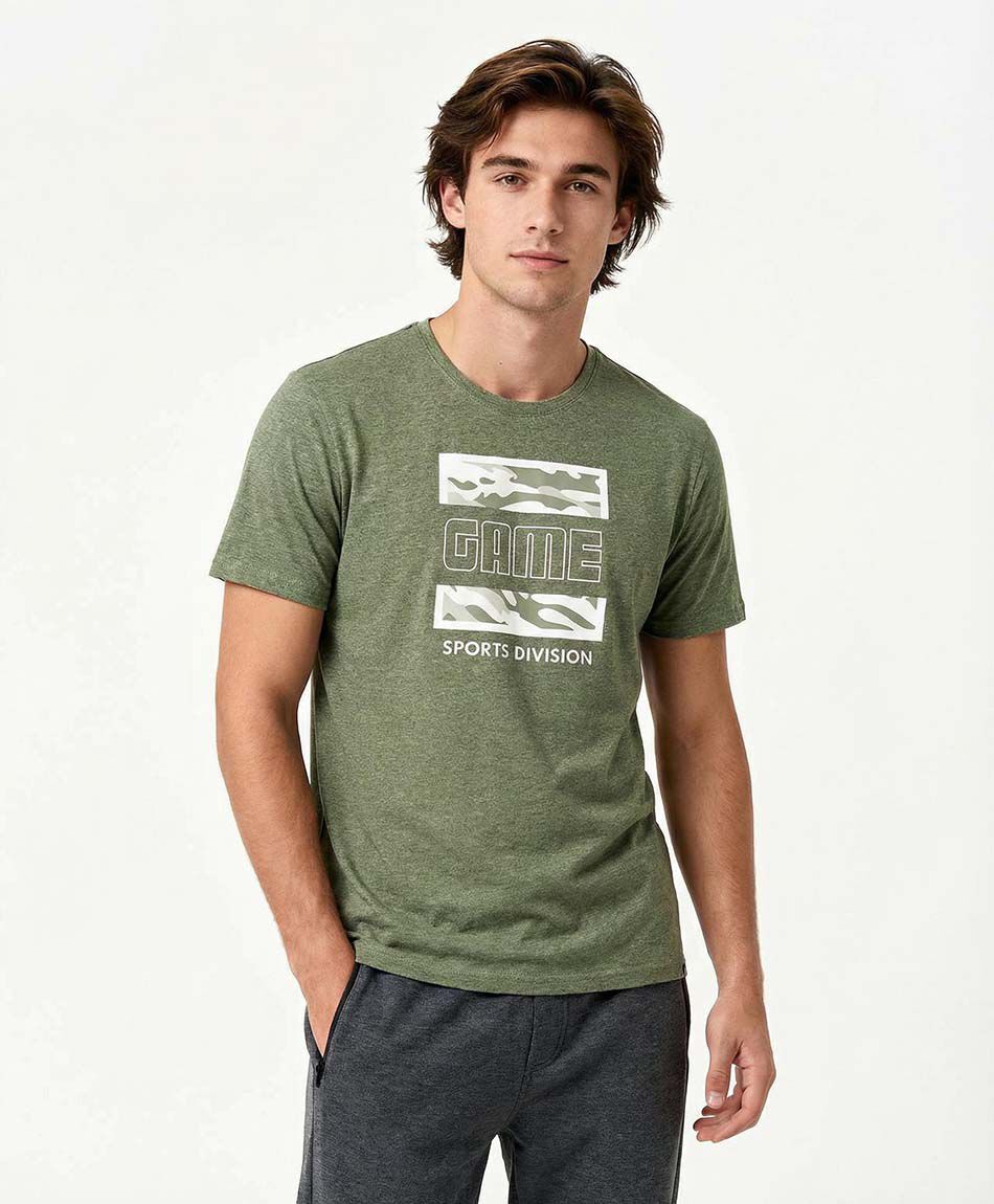 Polera deportiva hombre game green