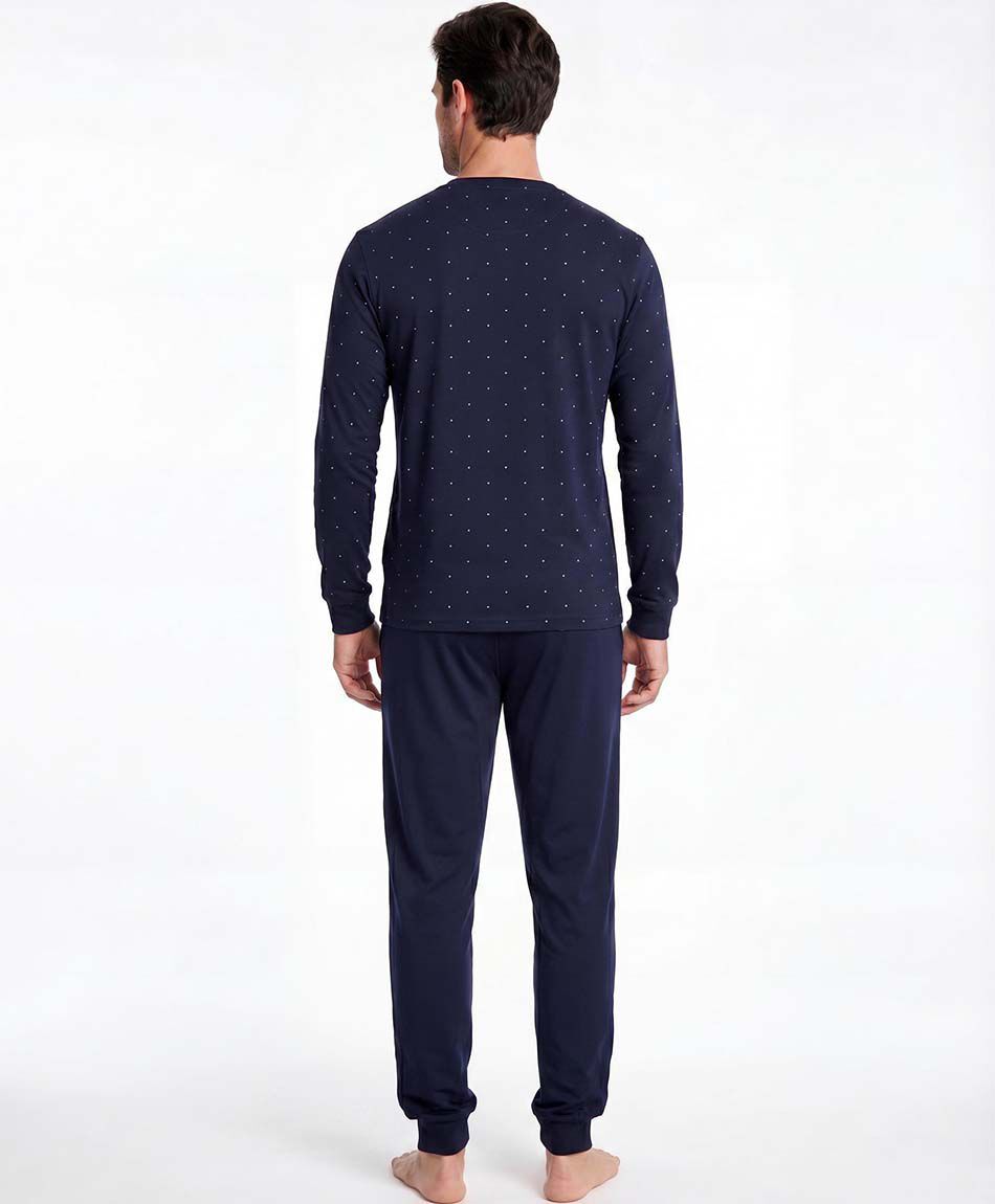 Pijama hombre c&iacute;rculos en contraste