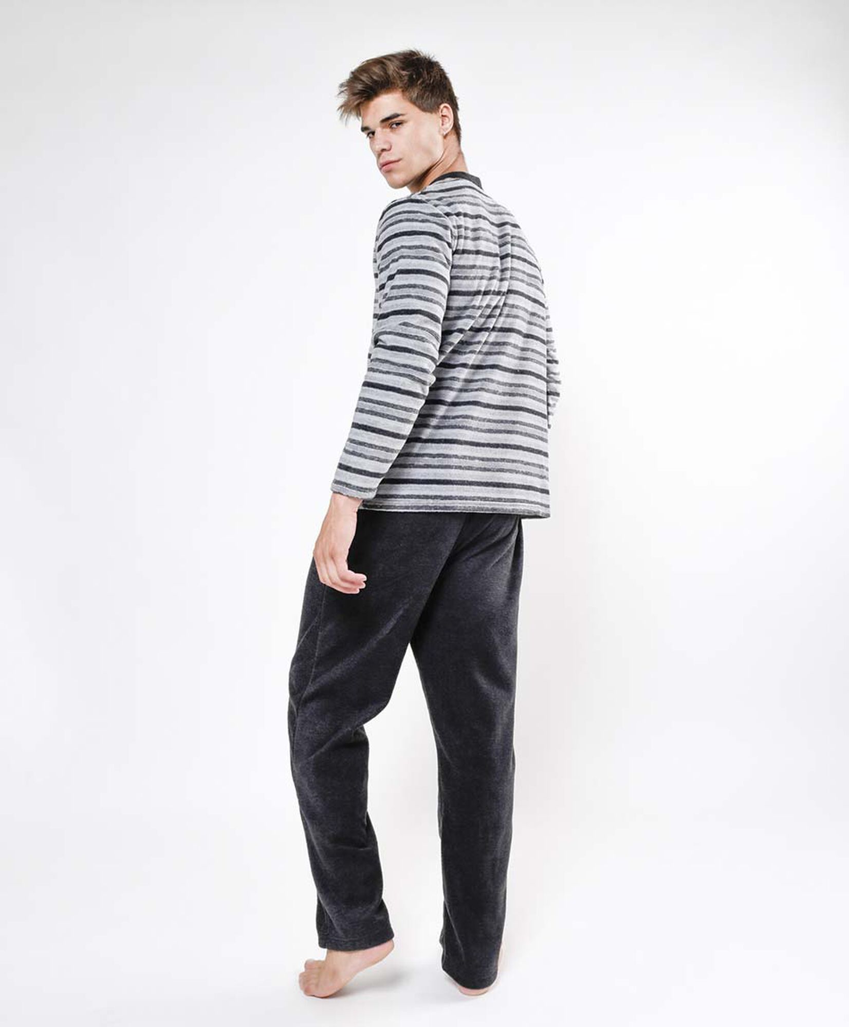 Pijama hombre polar botones 2 piezas Pijama hombre polar botones 2 piezas