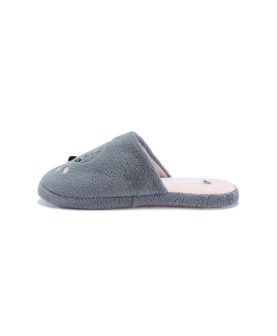 Pantuflas mujer perrito grey