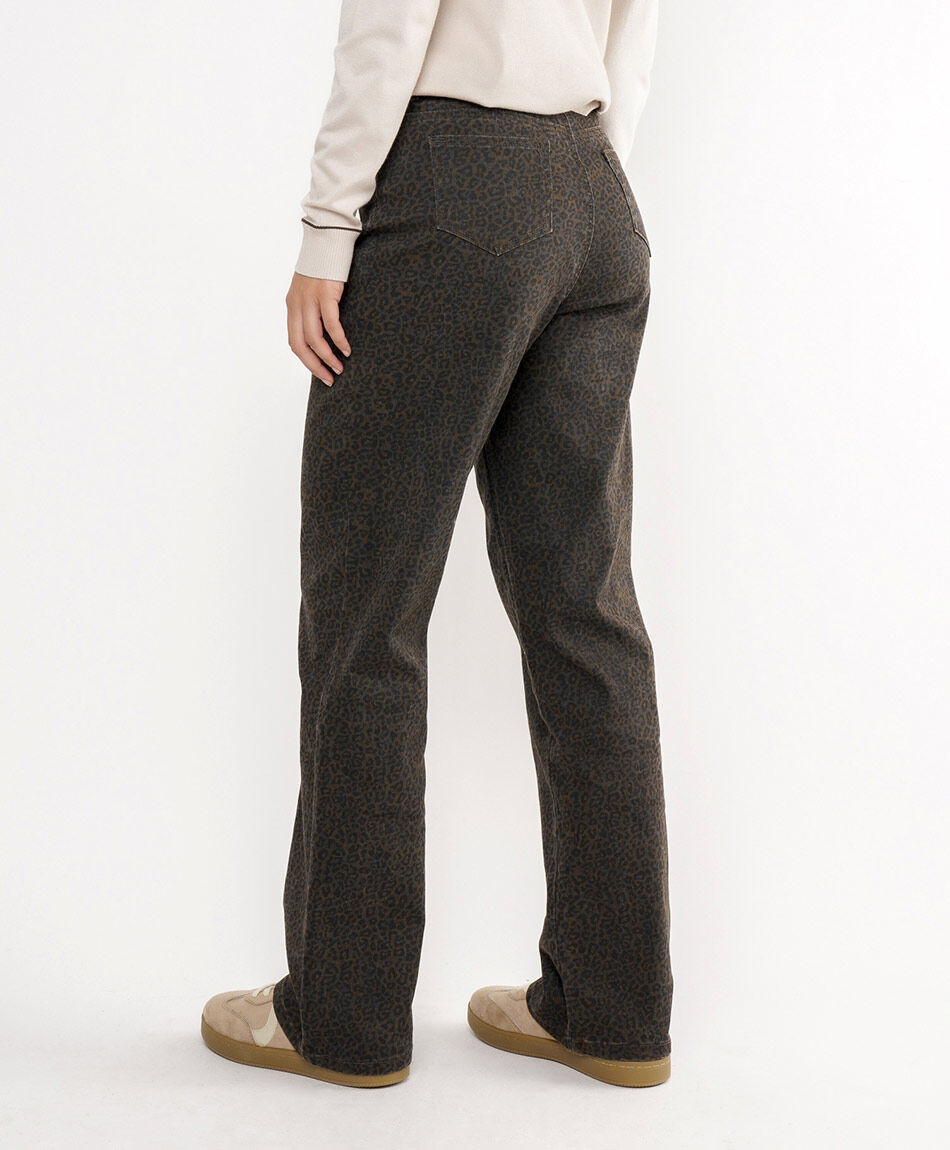Jeans mujer animal print liso brown