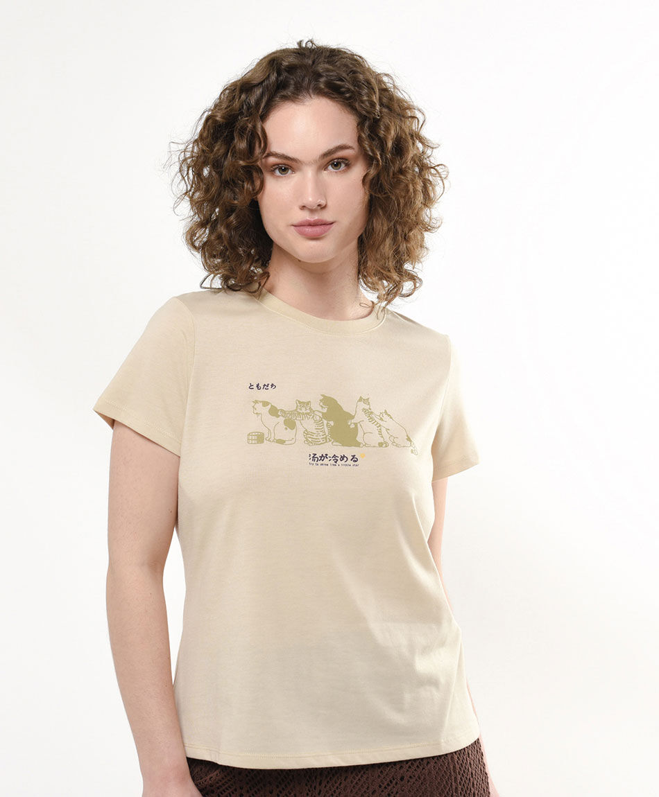 Polera mujer gatos sentados