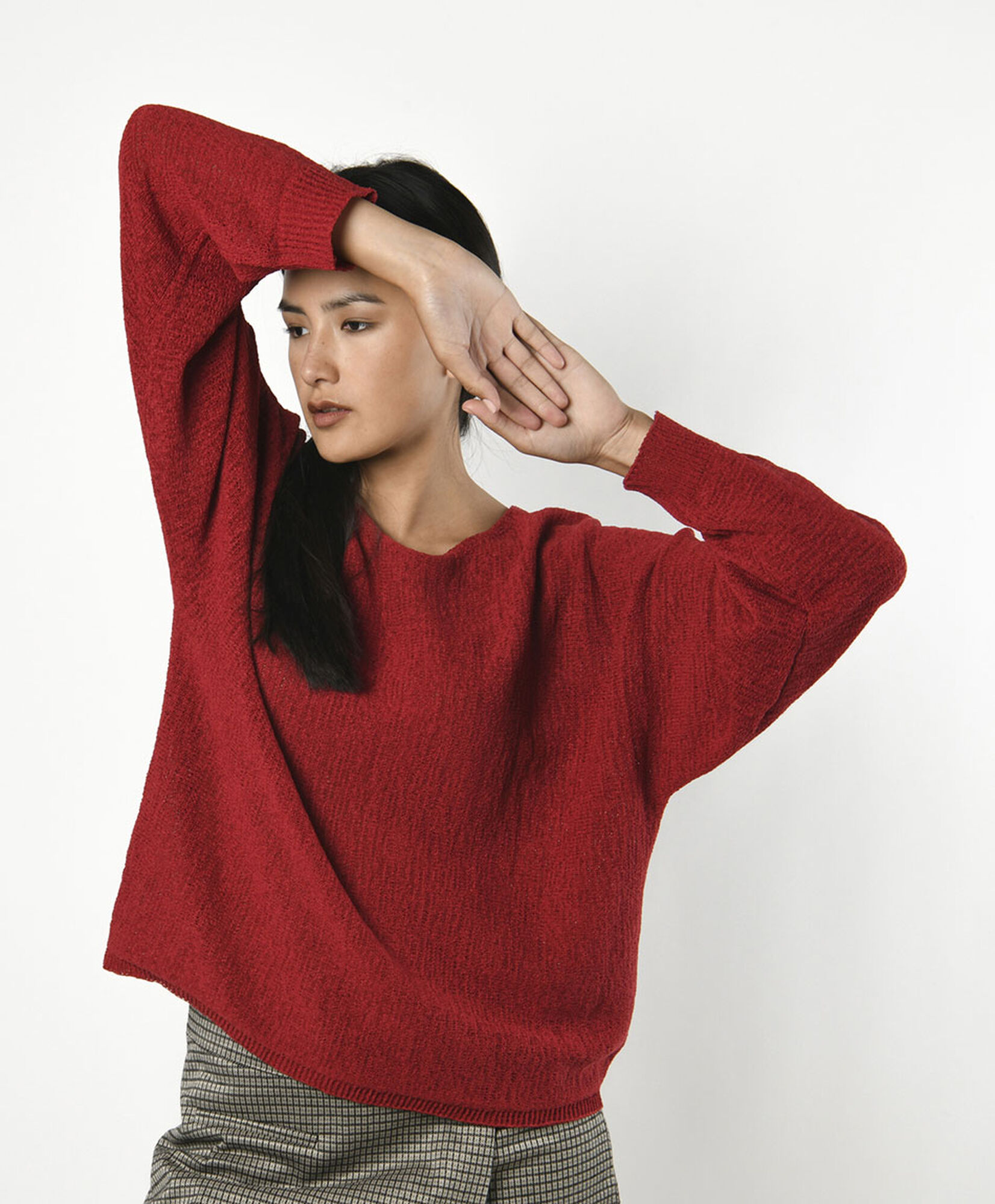 Sweater mujer texturas rojo Sweater mujer texturas rojo