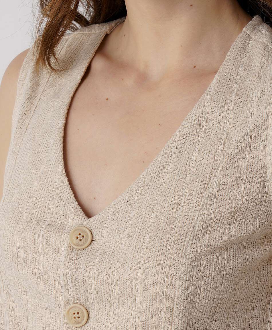 Vest mujer tejido natural