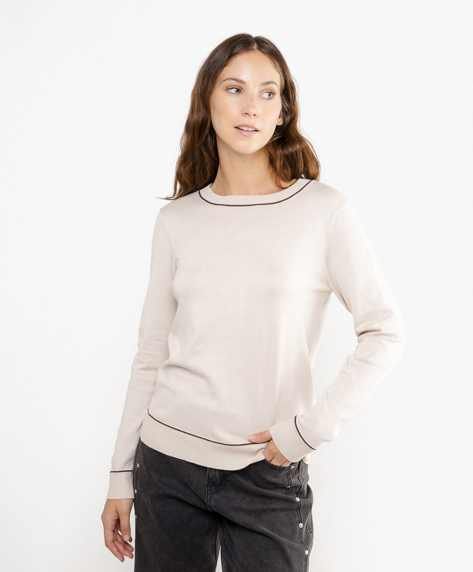 Sweater mujer beige classic