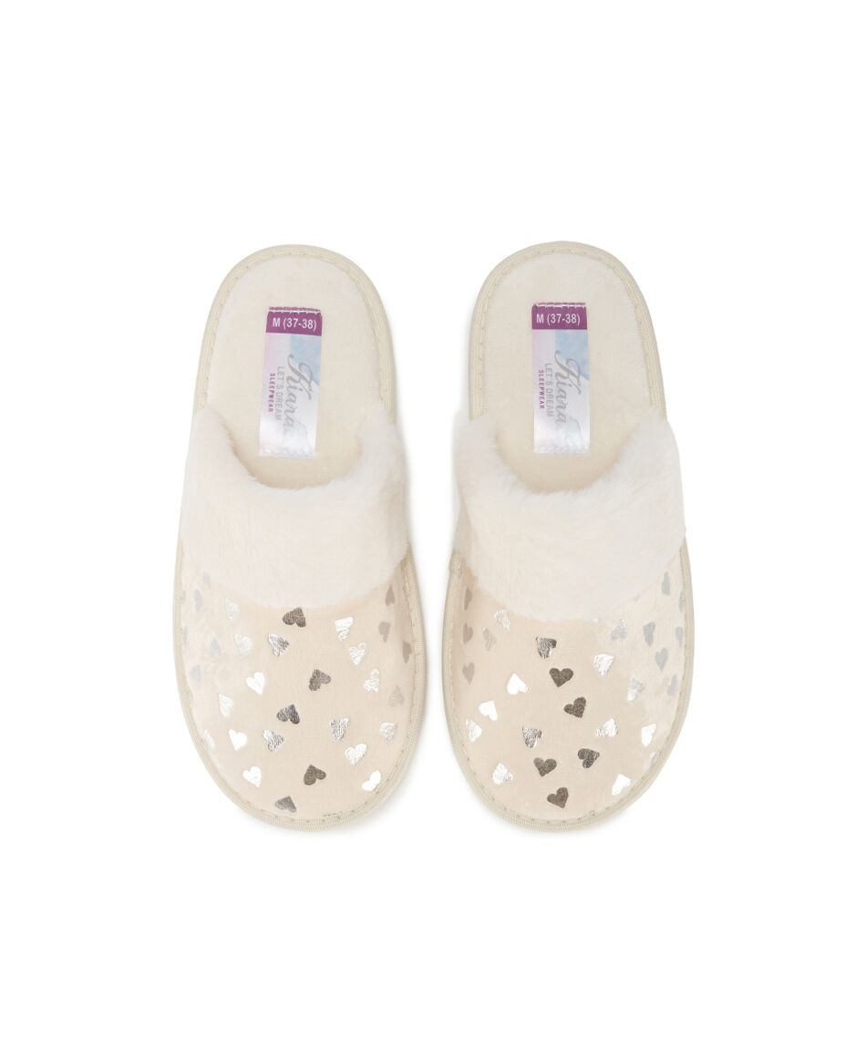 Pantufla mujer corazones brillantes